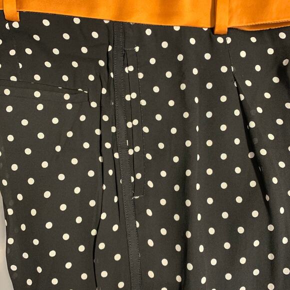 HAIDER ACKERMANN Size 30 Black White Polka Dot Viscose Silk Casual Pants - Picture 4 of 5